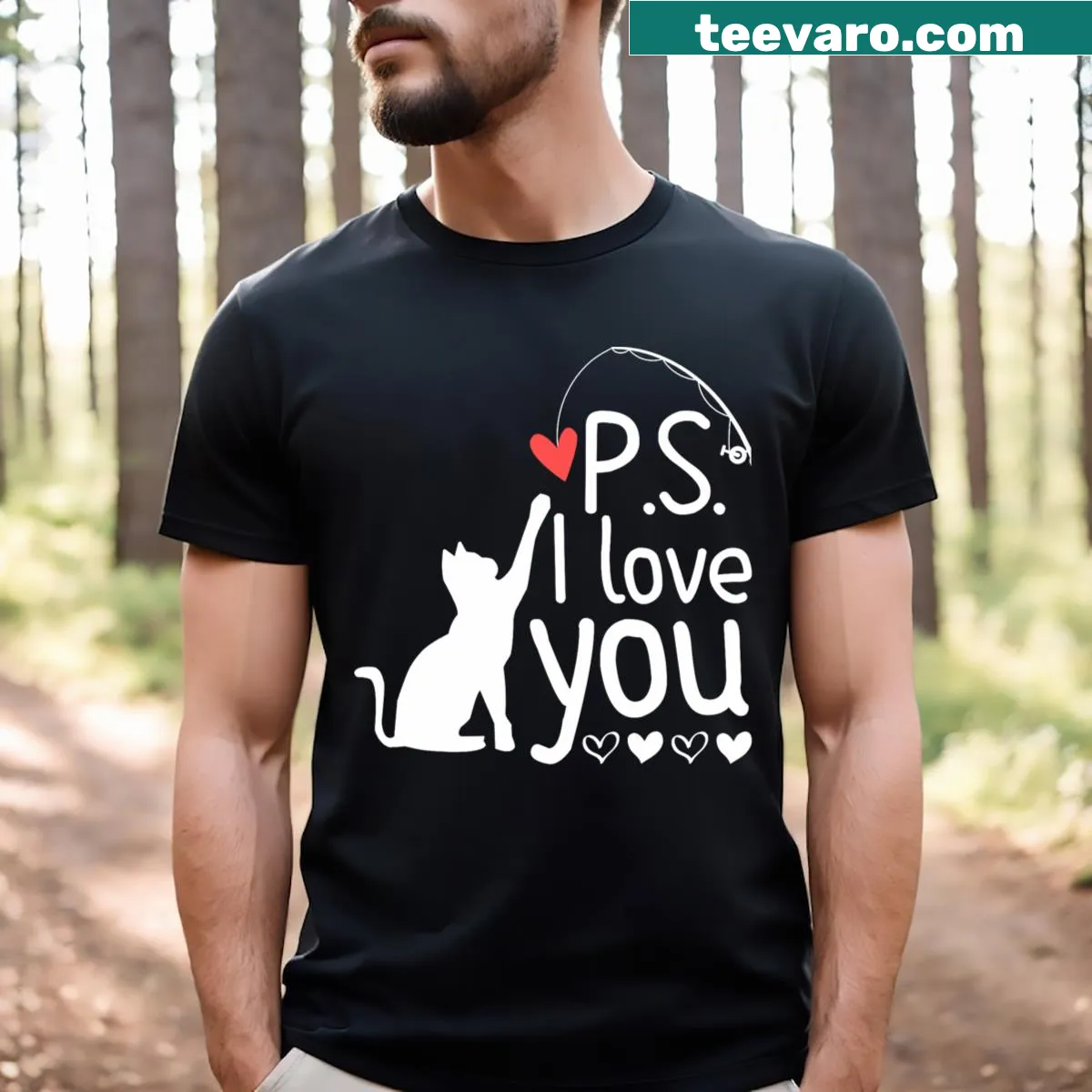 Valentine's Day t-shirt with purple heart and text Ps I Love You