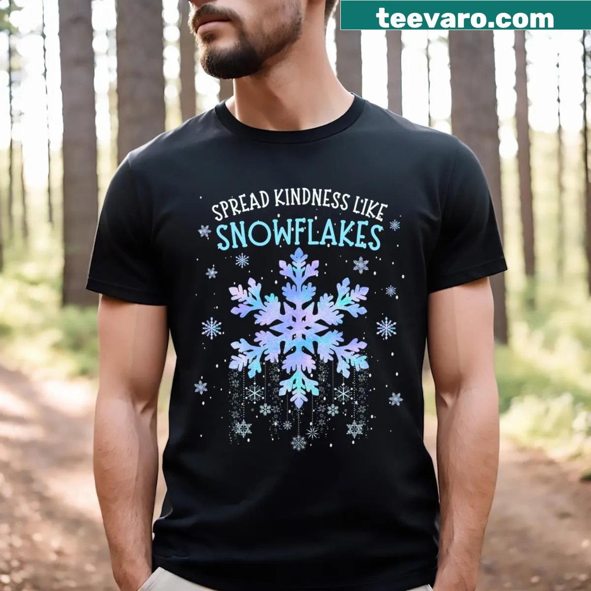 T-shirt with the message 'Spread Kindness Like Snowflakes' for teachers
