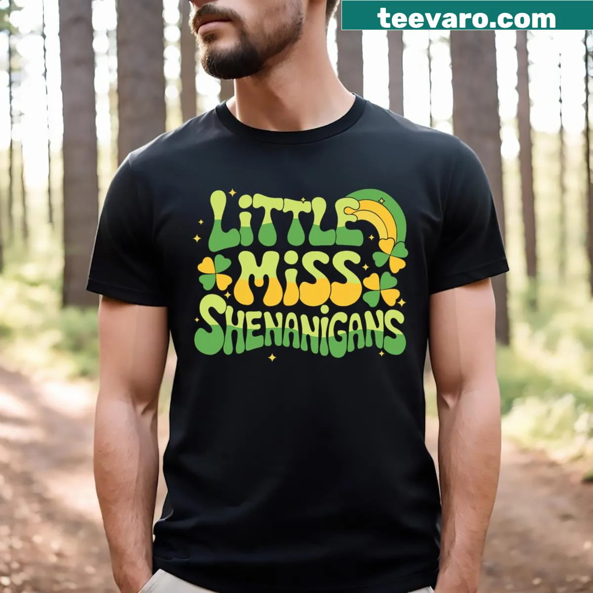 Cute Little Miss Shenanigans graphic on a St. Patrick's Day t-shirt for kids