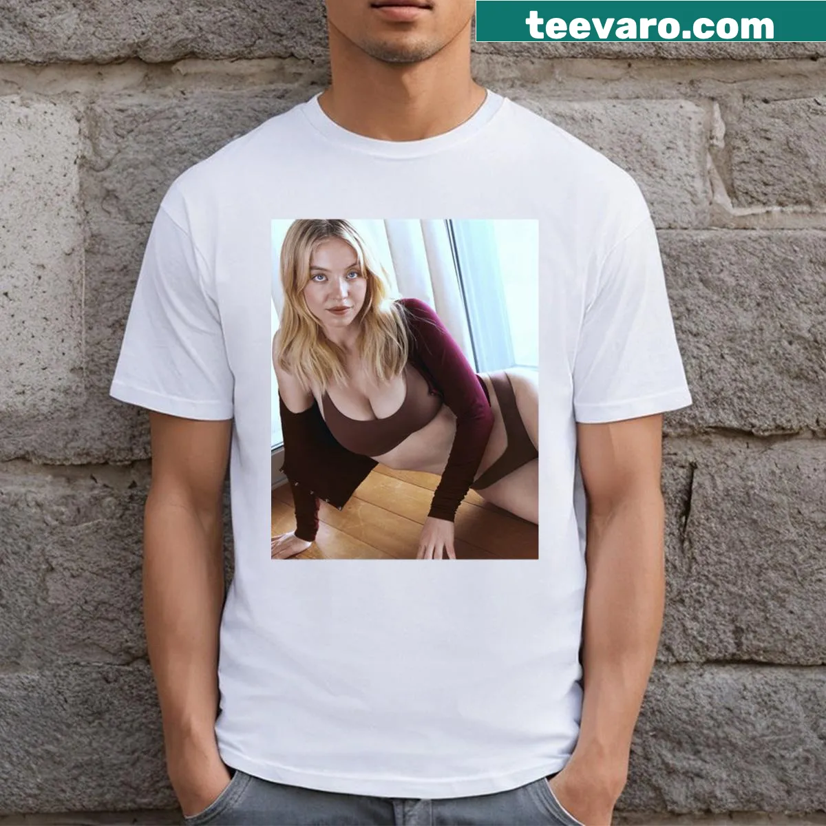 Illustrated t-shirt honoring actress Sydney Sweeney.