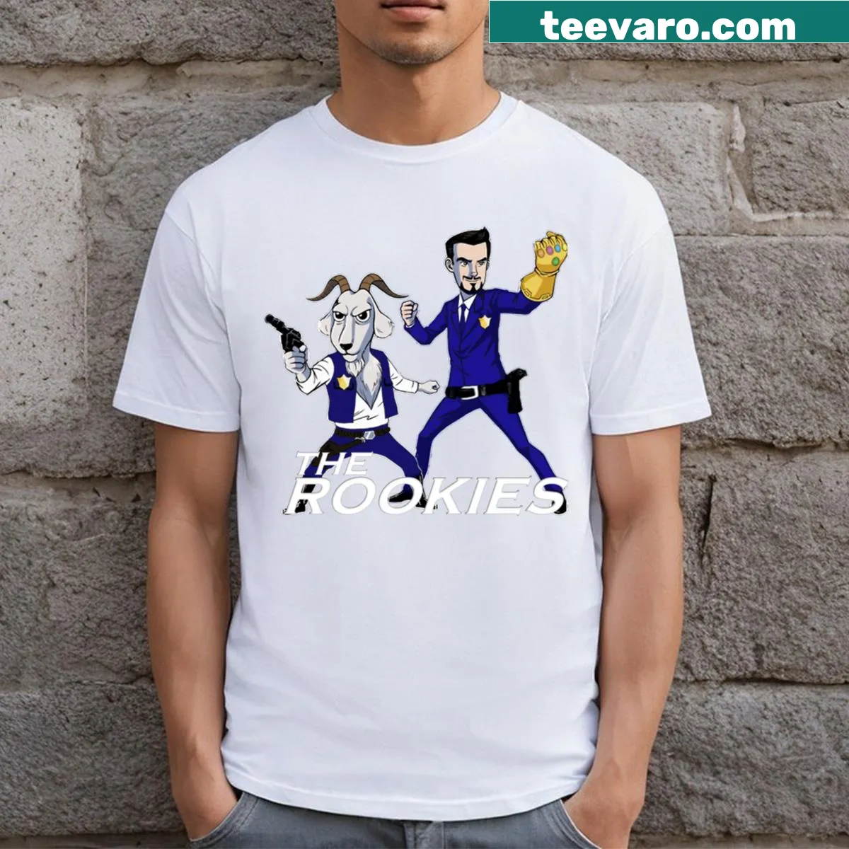 Illustration of rookies in action on a casual t-shirt
