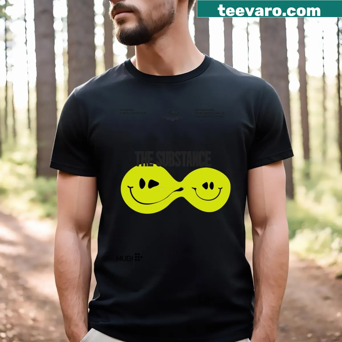 Fan poster-style illustration on an alternative music t-shirt