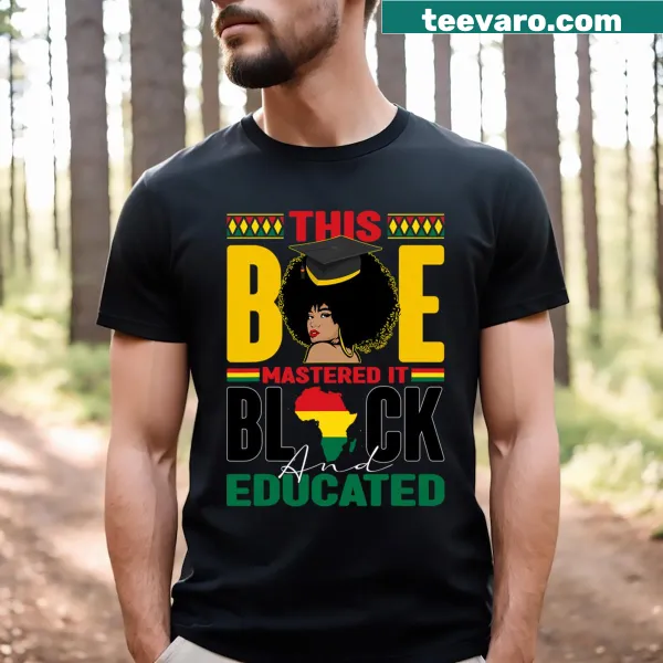 Empowerment-focused T-shirt with meaningful phrase celebrating education.