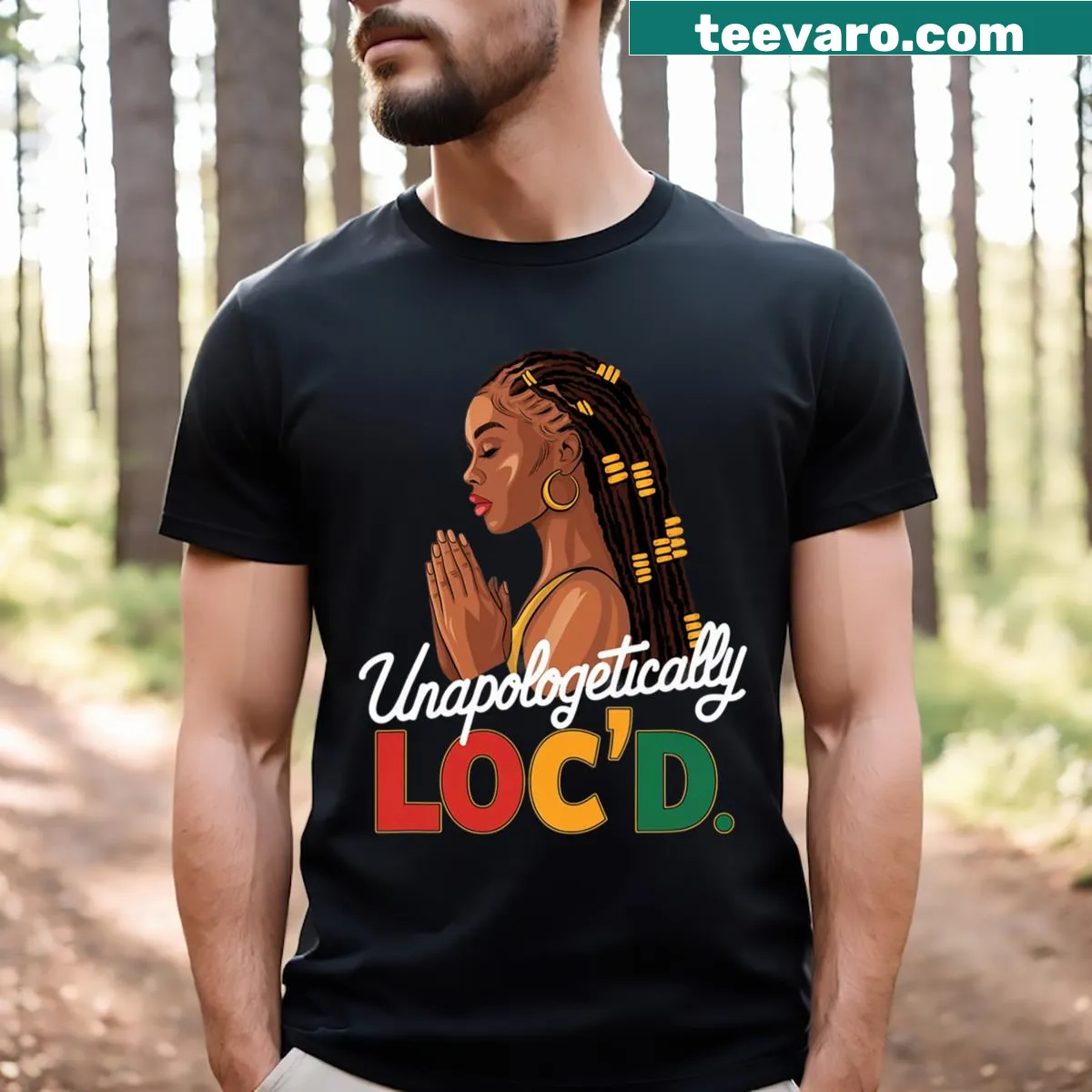 Empowering typography design 'Unapologetically Loc'd' on T-shirt