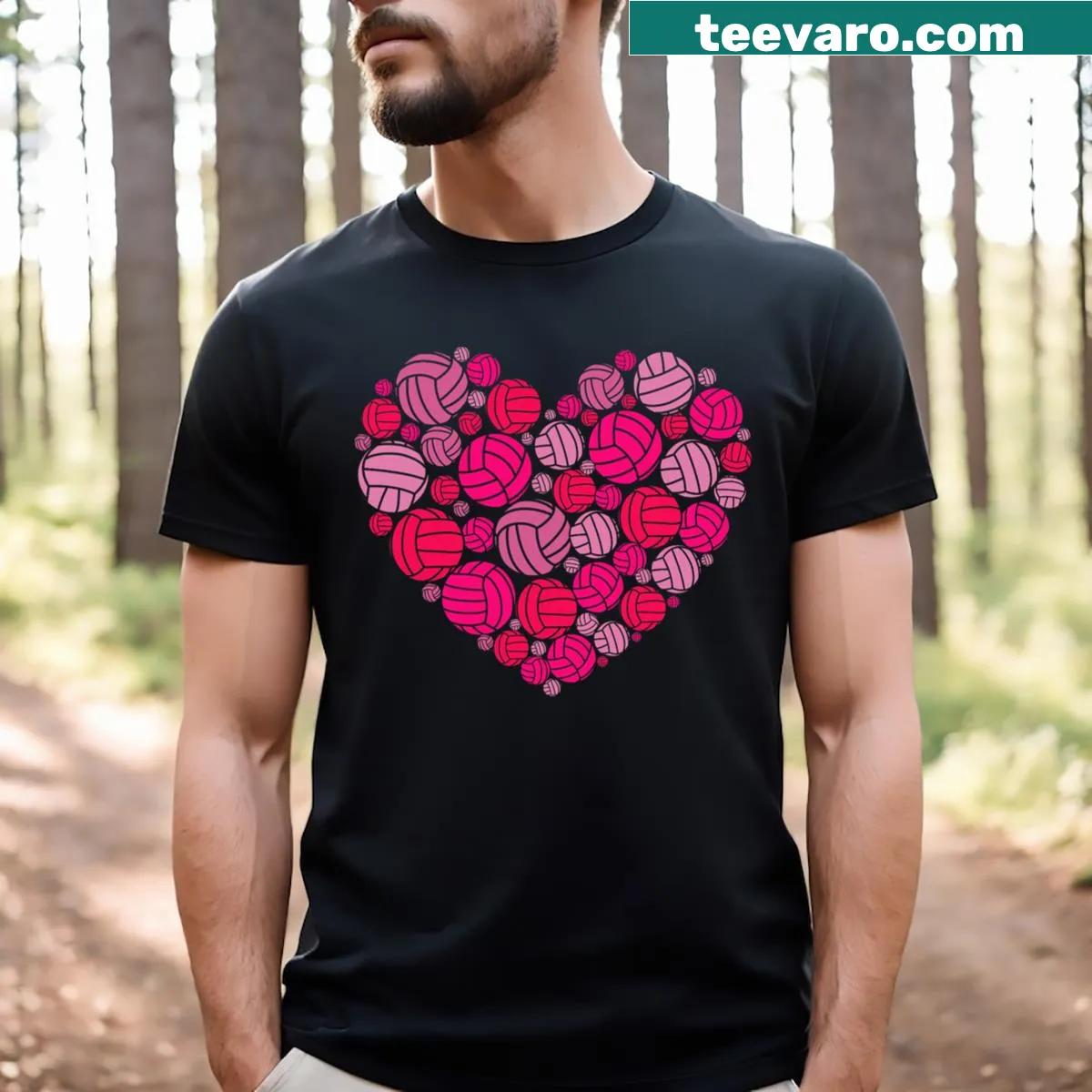 Valentine's Day shirt with heart and volleyball design