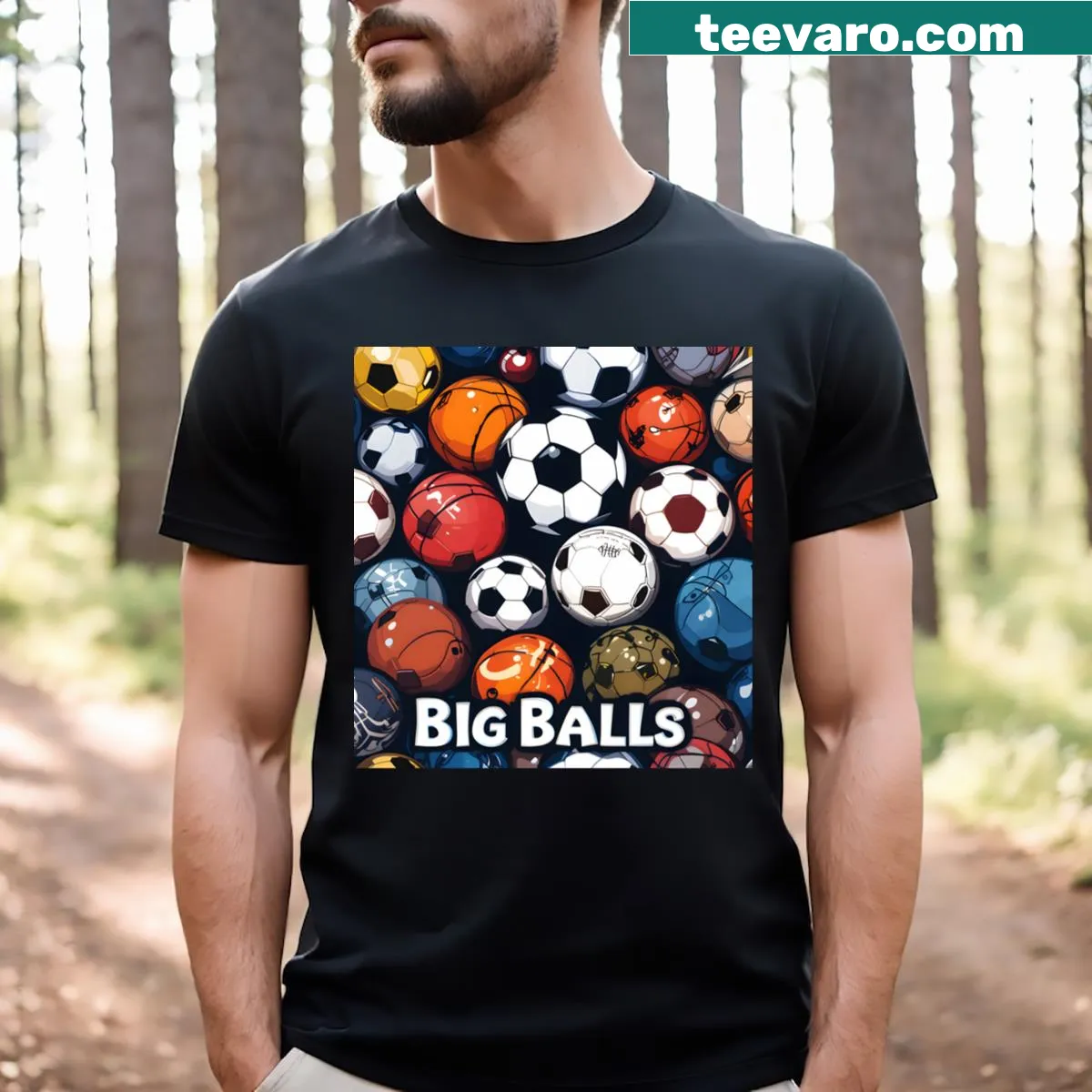 Funny t-shirt with various sports balls design
