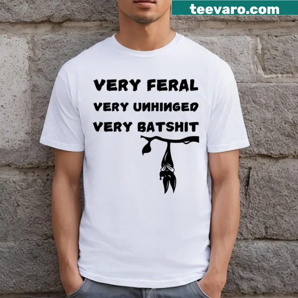 Distressed T-shirt featuring an upside down bat graphic