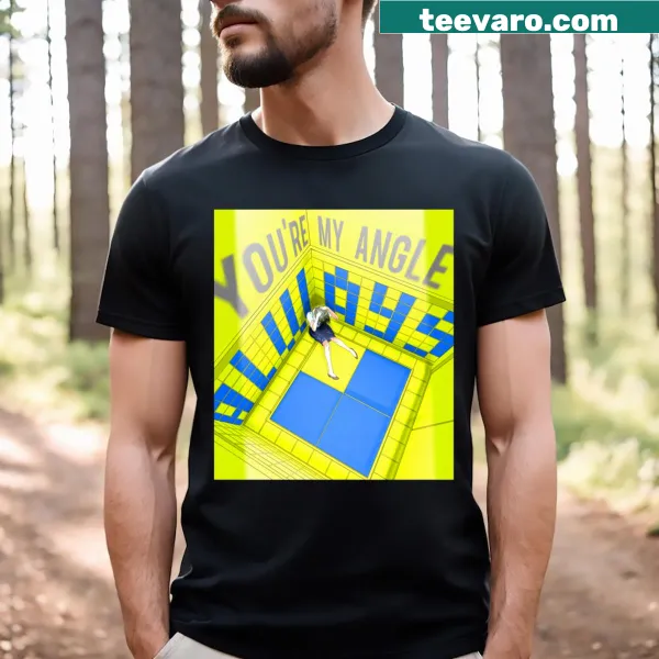 Sentimental T-shirt with 'You're My Angle' text in hand-lettered style.