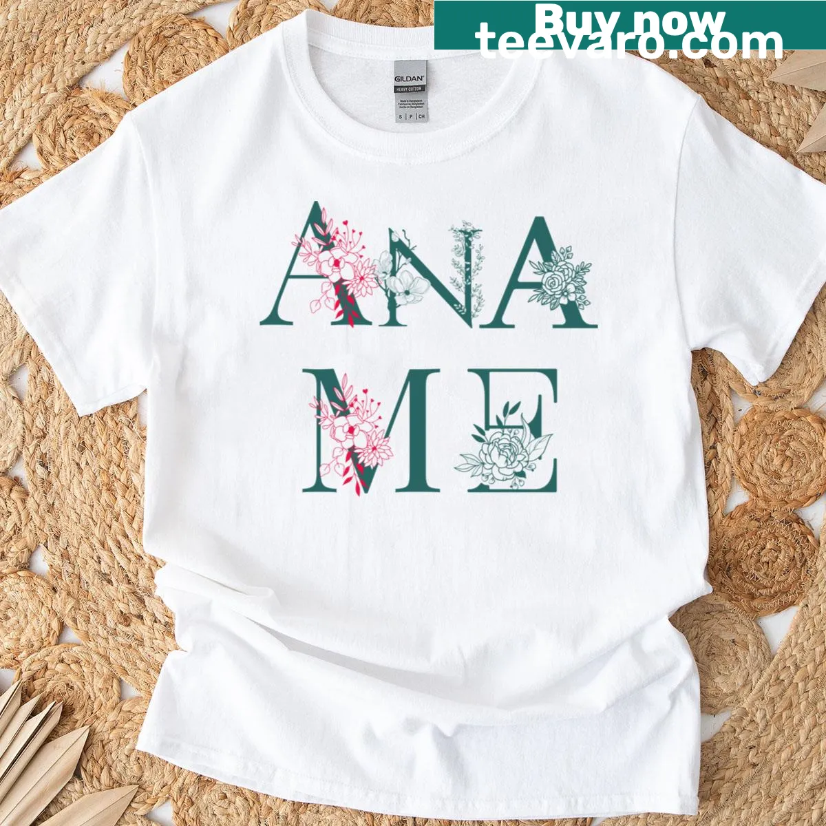 T-shirt with hand-lettered elegant typography design — on a men's t-shirt