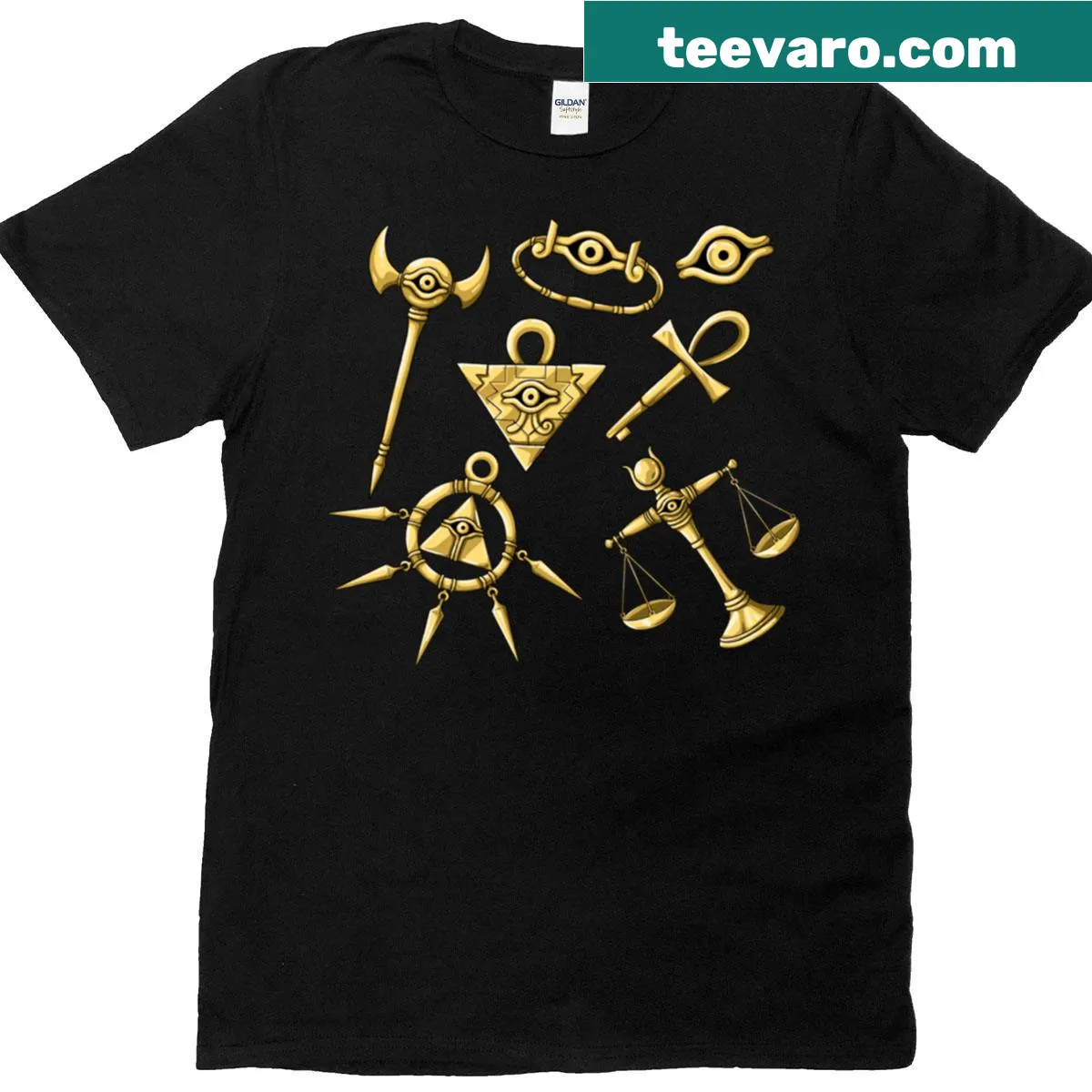 Typographic Ancient Egyptian design on a t-shirt — on a men's t-shirt