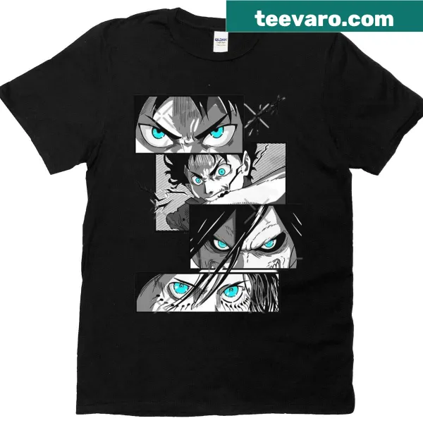 T-shirt featuring an illustration of an angry titan
