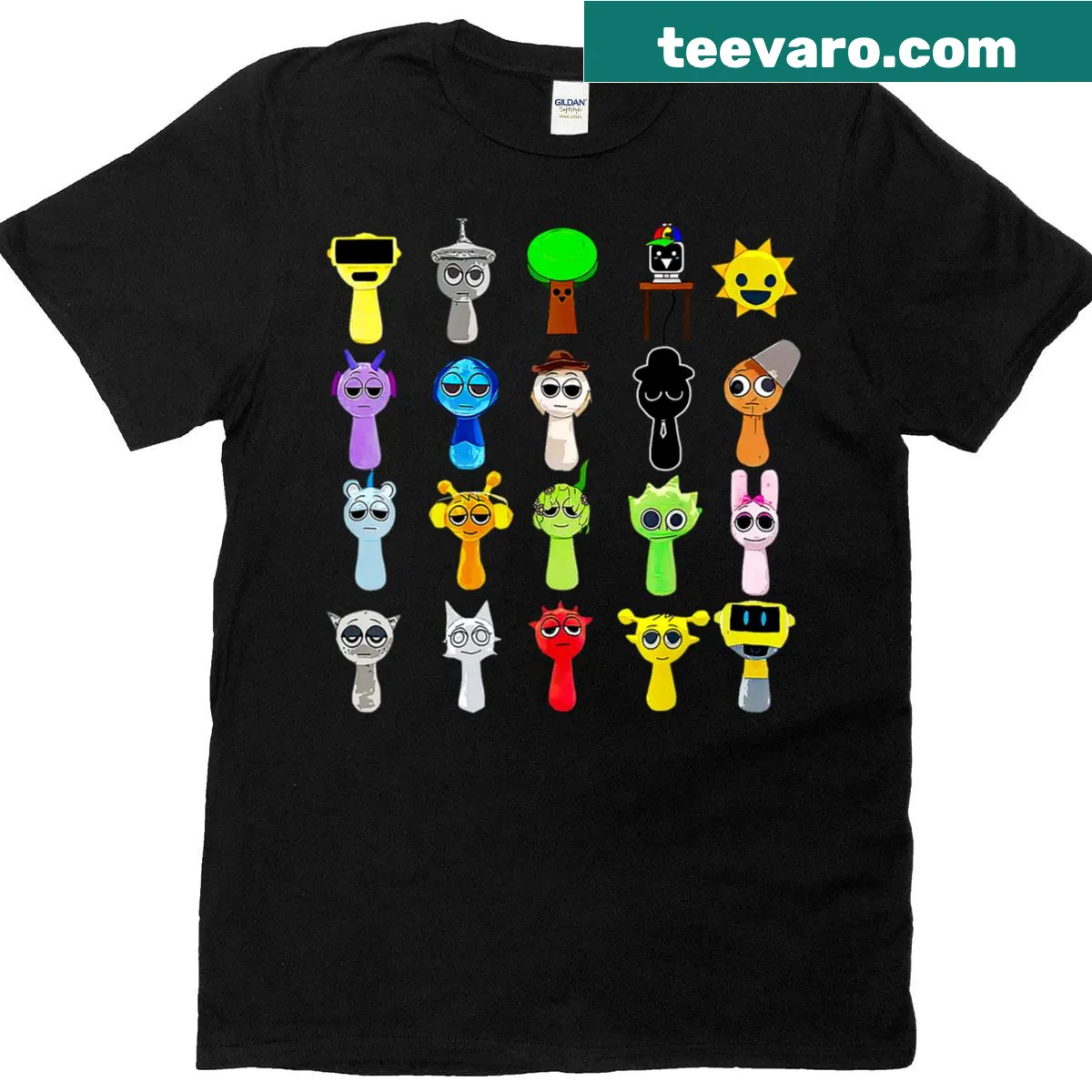 Playful T-shirt design featuring toys and sounds for kids — on a men's t-shirt