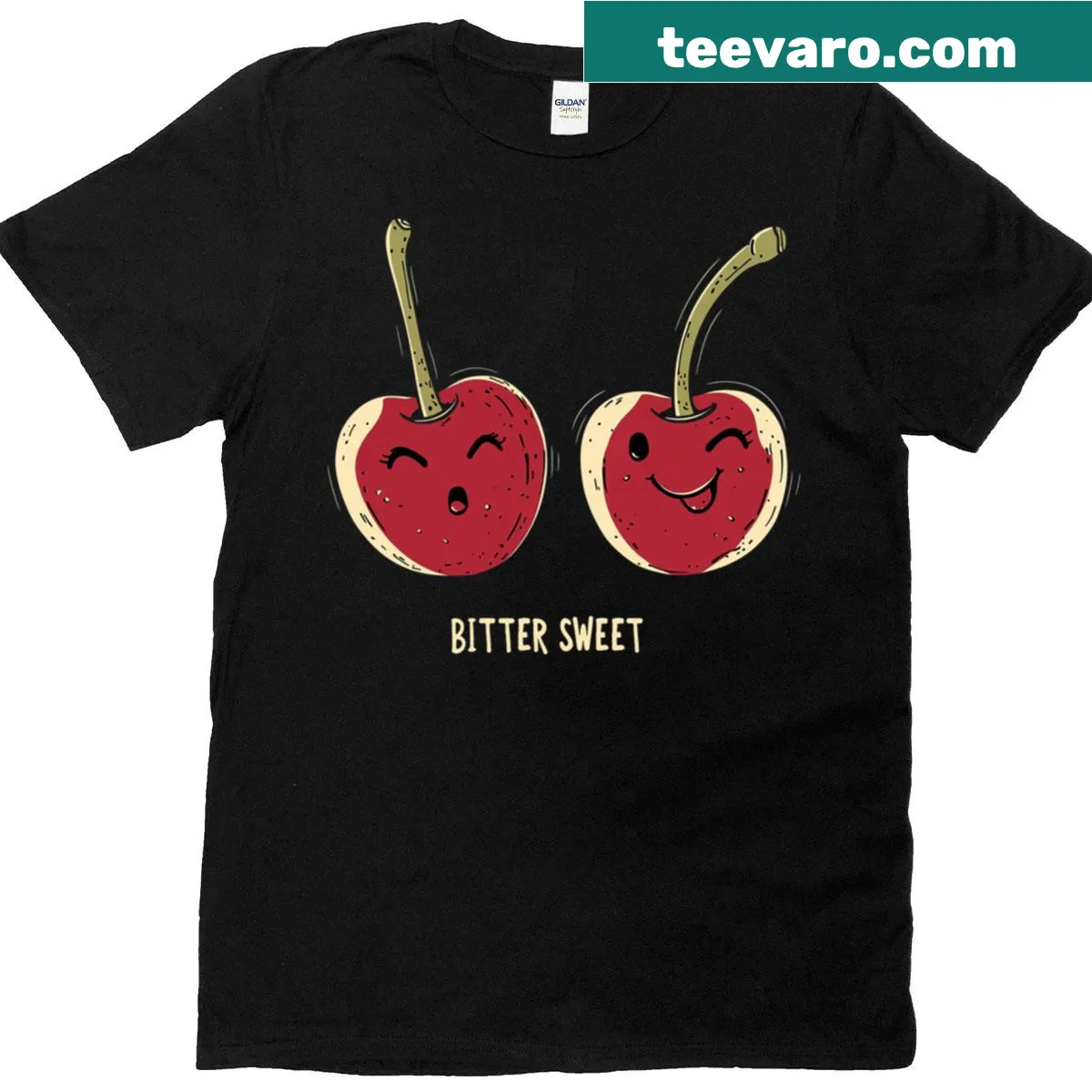 Bitter Sweet t-shirt with artistic typography — on a men's t-shirt