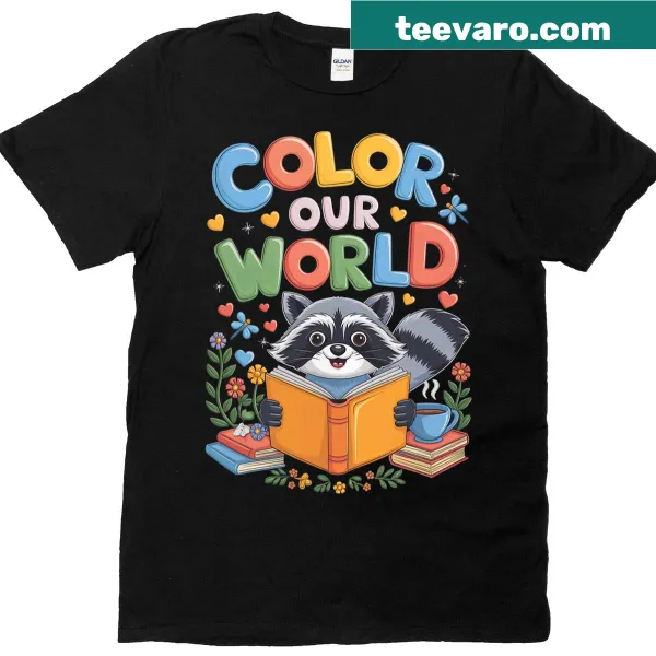 Funny raccoon t-shirt celebrating summer reading program with art design