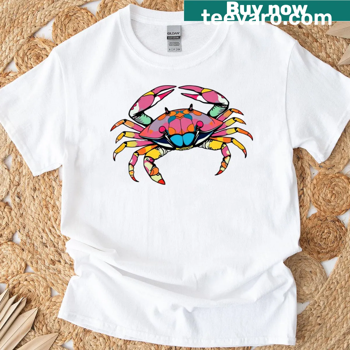 Abstract crab illustration T-shirt with playful design — on a men's t-shirt