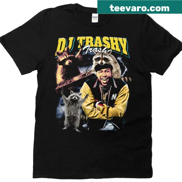 Funny raccoon T-shirt with vintage 90's hip-hop theme