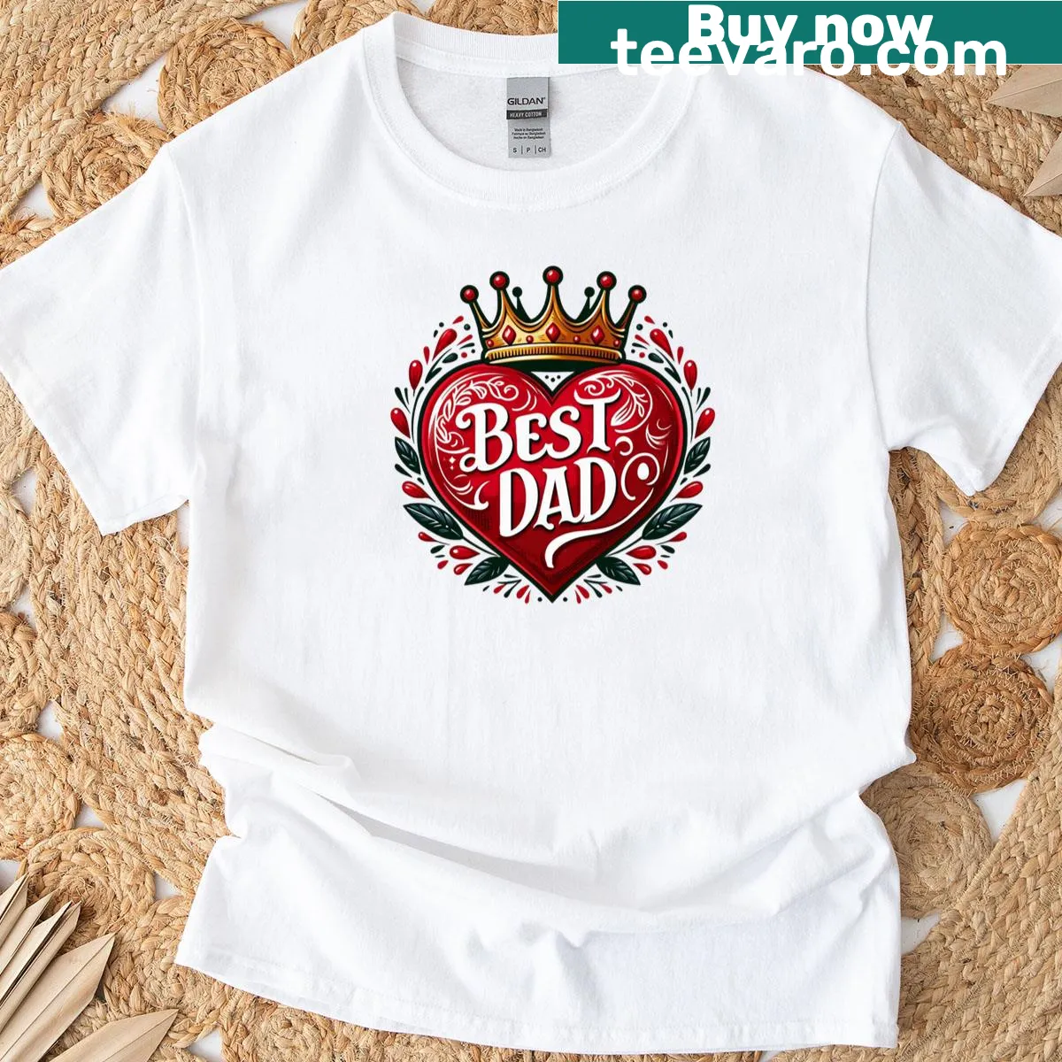 Father's Day T-shirt with the phrase 'Best Dad' in bold letters — on a men's t-shirt