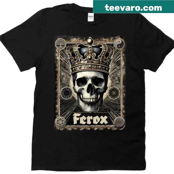 Edgy T-shirt featuring a crowned skull illustration