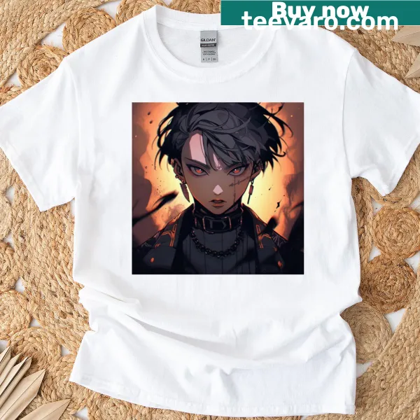 Whimsical T-shirt featuring fire and idol designs