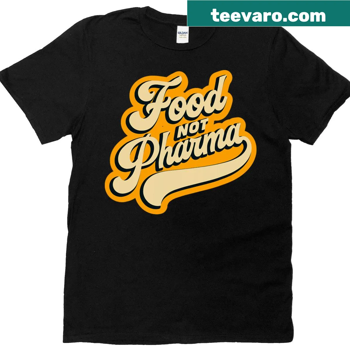 Vintage distressed T-shirt promoting natural healing and organic nutrition. — on a men's t-shirt