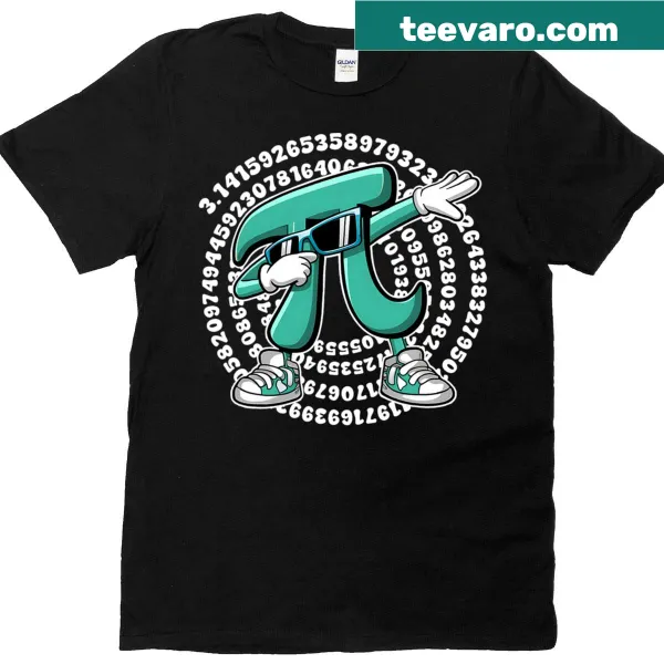 Dabbing pi symbol graphic for kids celebrating Pi Day