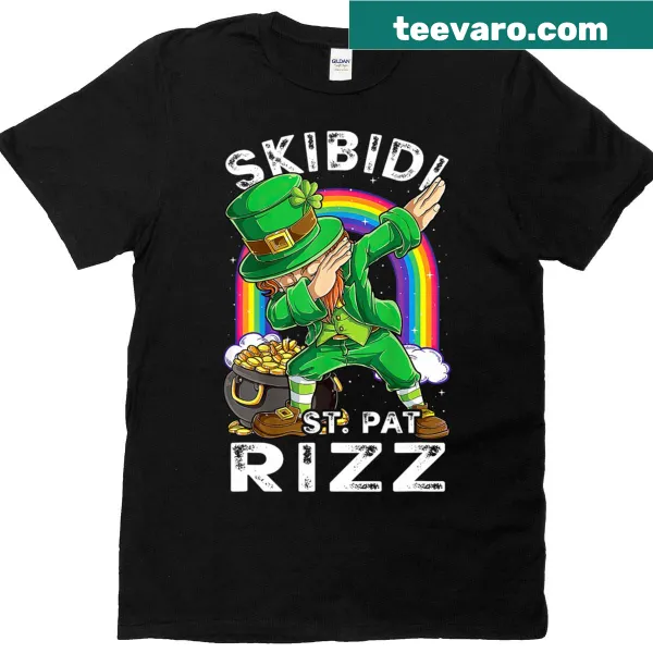 Funny St. Patrick's Day tee with Skibidi-themed graphic