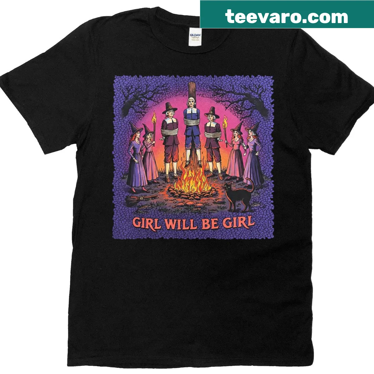 Funny feminist T-shirt with the text 'Girl Will Be Girl' — on a men's t-shirt