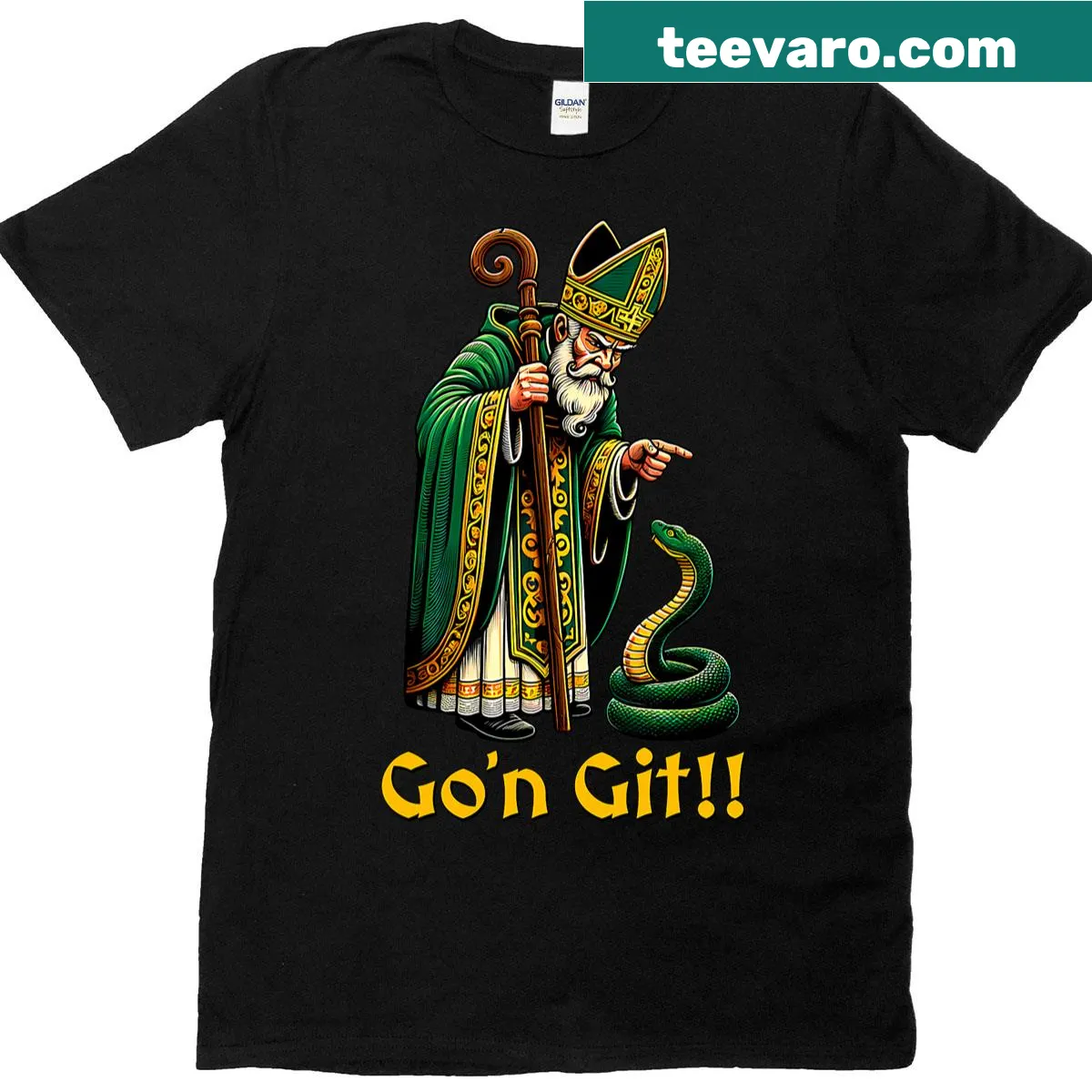 Funny St. Patrick's Day T-shirt with playful typography — on a men's t-shirt