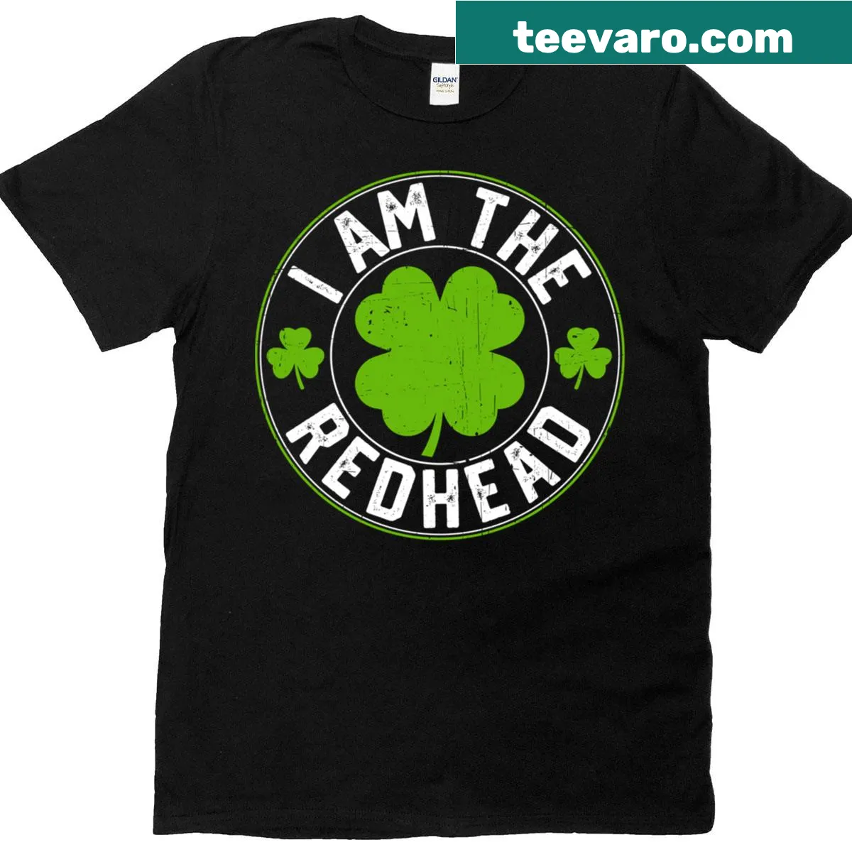 Funny St. Patrick's Day T-shirt declaring 'I Am The Redhead Dibs' — on a men's t-shirt