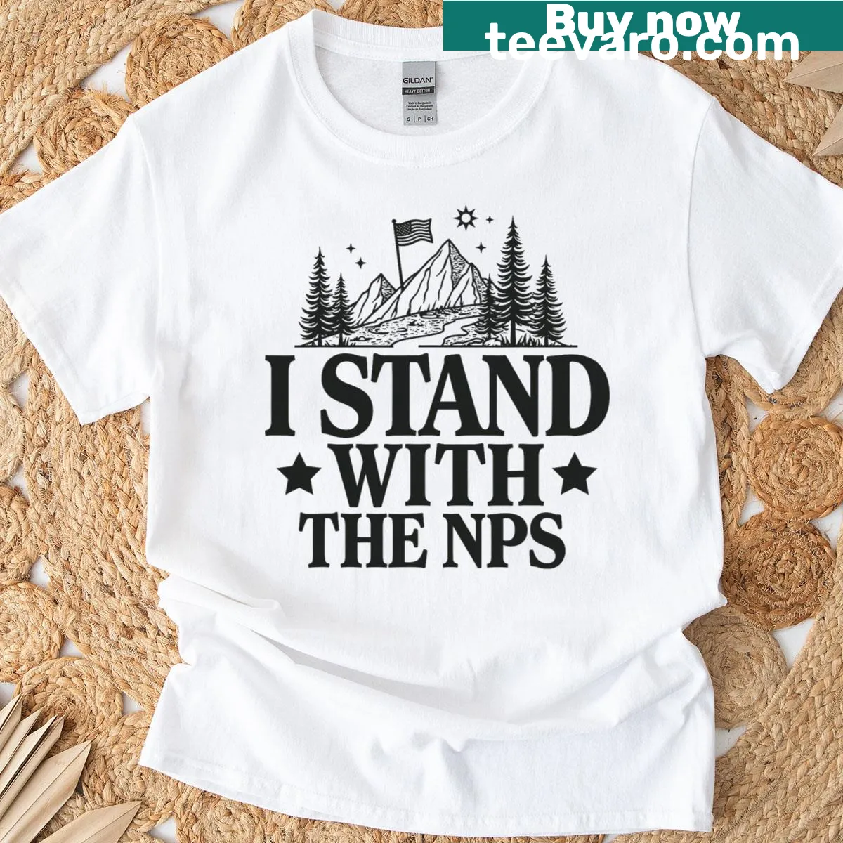 Supportive shirt for the National Park Service — on a men's t-shirt