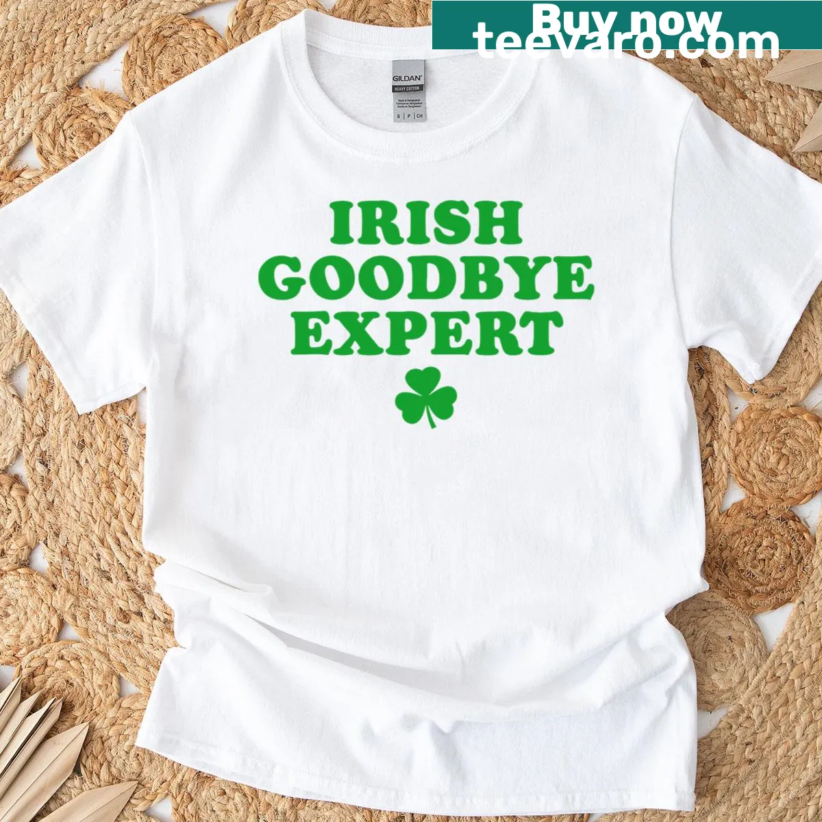 Funny Irish Goodbye Expert T-shirt for St. Patrick's Day — on a men's t-shirt