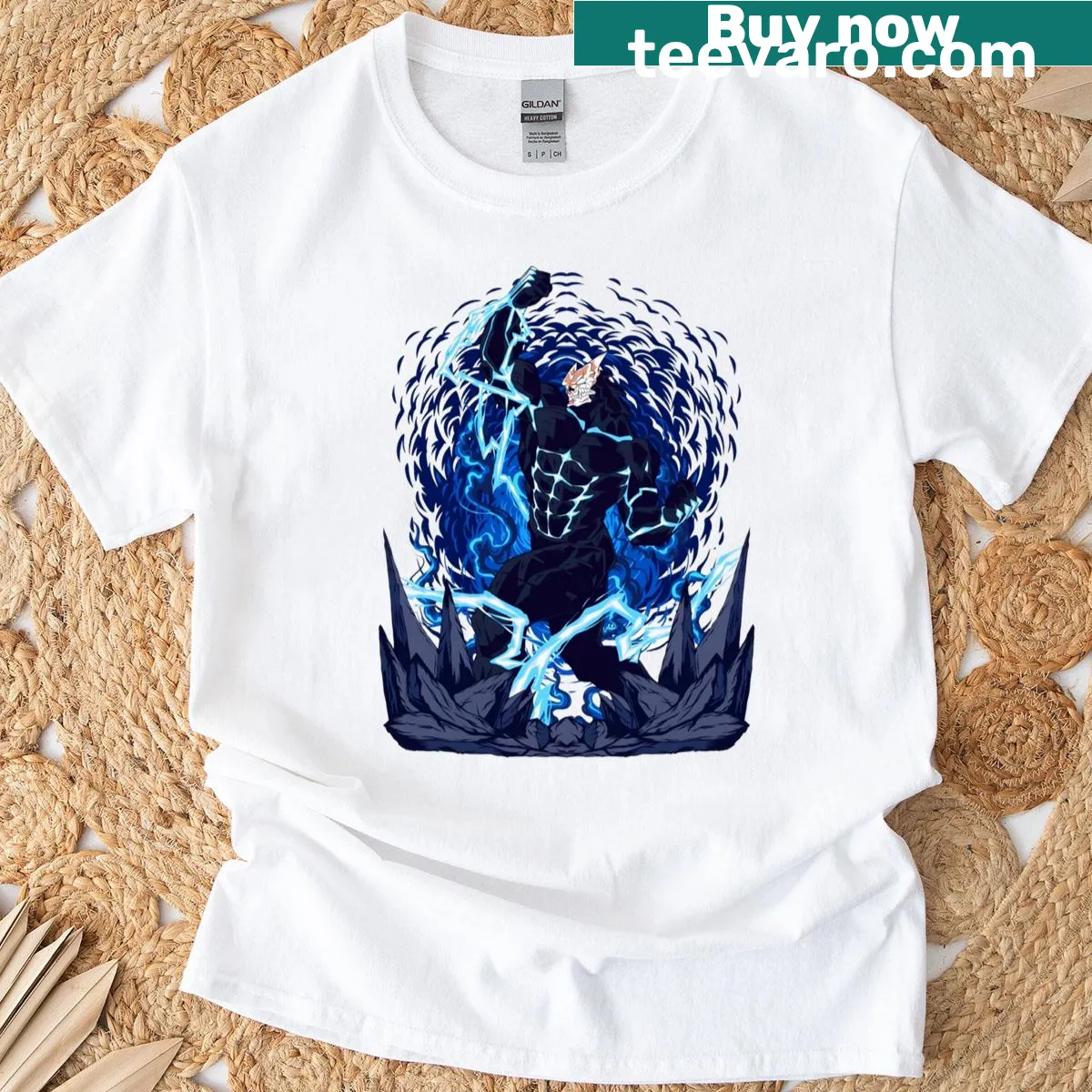 Kaiju No 8 t-shirt with a detailed illustration of monsters — on a men's t-shirt