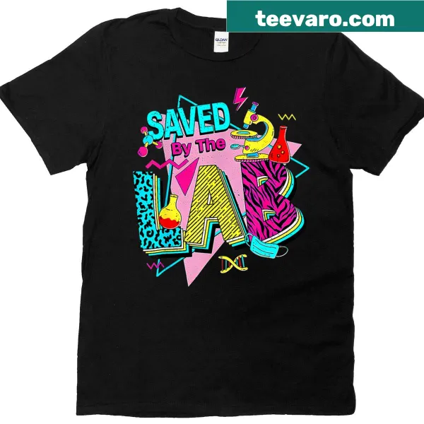 Retro Lab Week 2025 t-shirt with medical laboratory graphic.