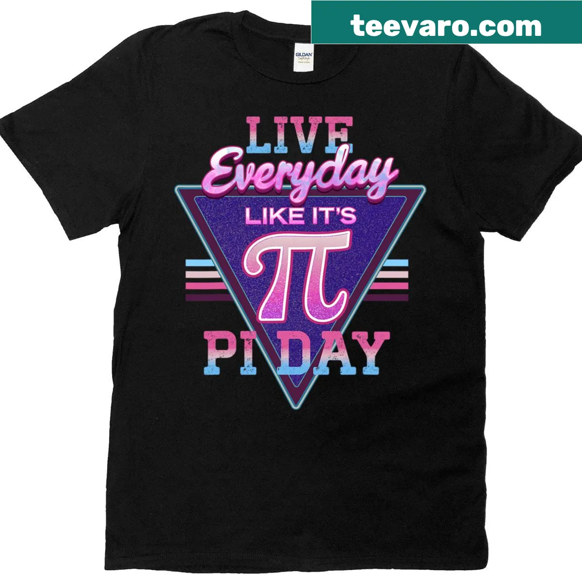 Funny math lovers T-shirt with Pi Day themed text — on a men's t-shirt