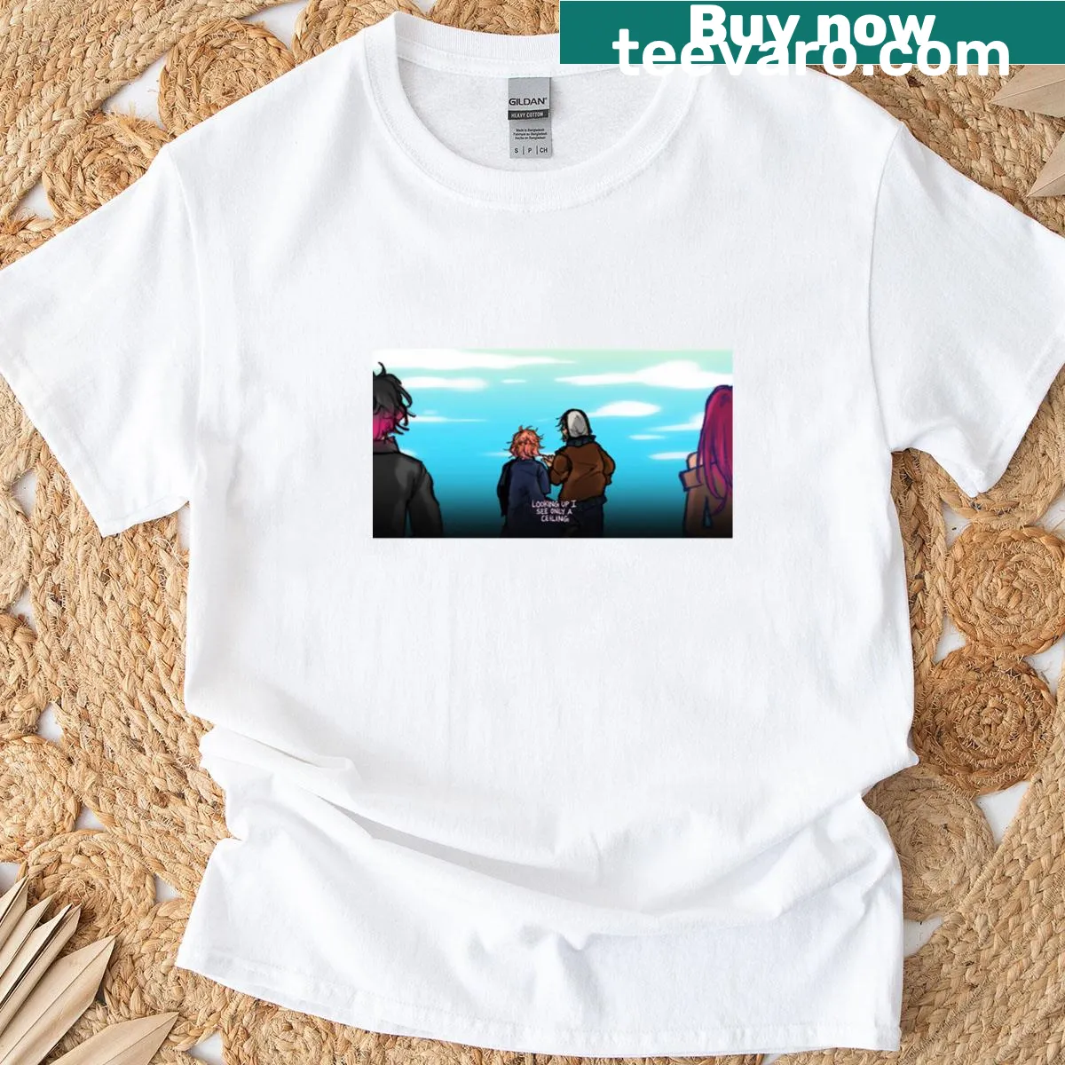 T-shirt with a clever graphic reflecting an edgy humor theme — on a men's t-shirt