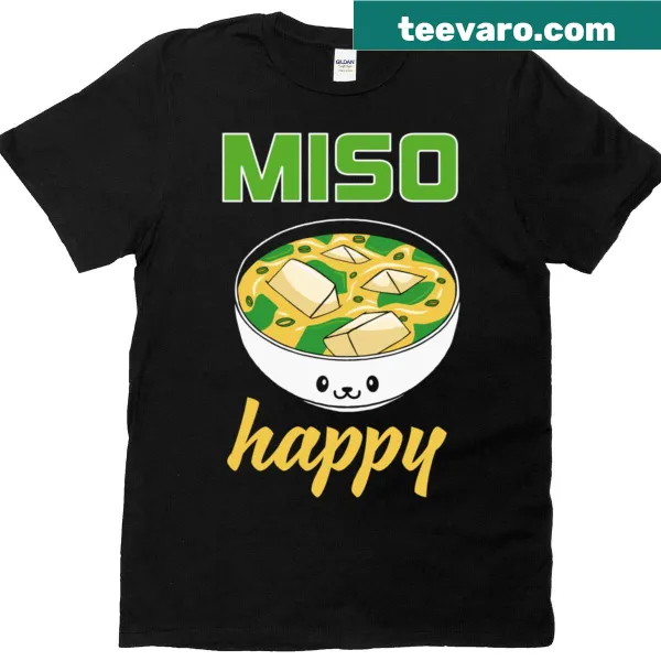 Cute kawaii bowl of miso soup illustration on T-shirt