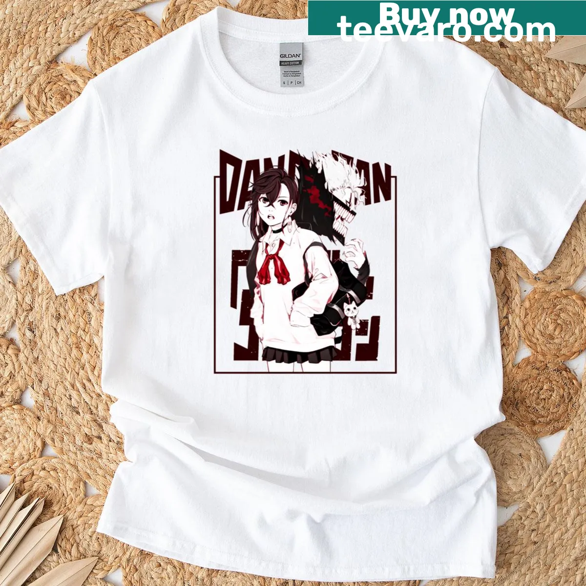 T-shirt with an illustration of Momo Ayase from Dandadan — on a men's t-shirt