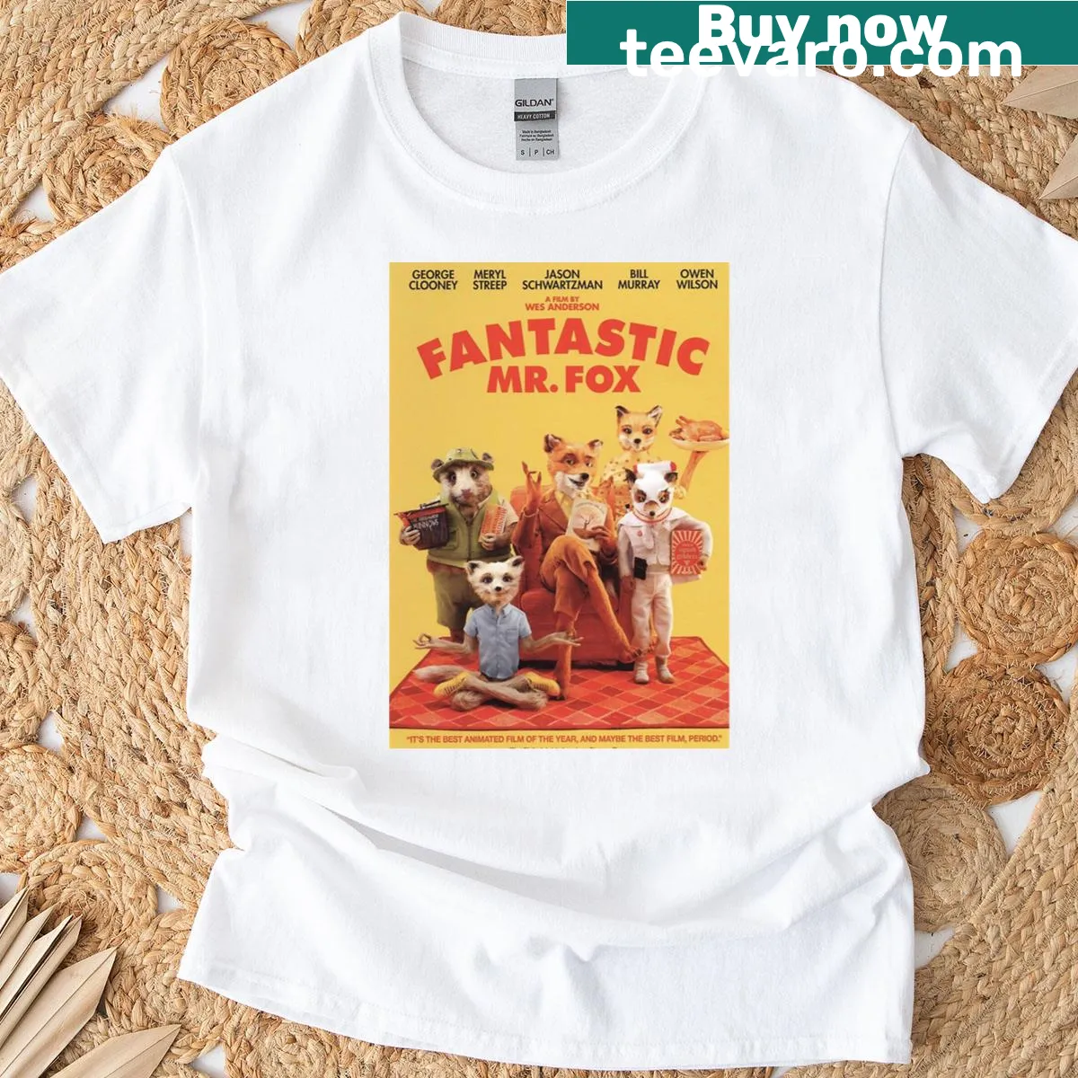 Vintage-style T-shirt featuring a whimsical fox graphic — on a men's t-shirt