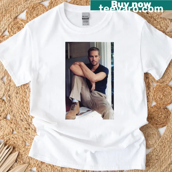 Vintage-style T-shirt honoring Paul Walker with a car-themed graphic.