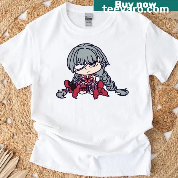 Chibi illustration of Phrolova with waves on a playful T-shirt.