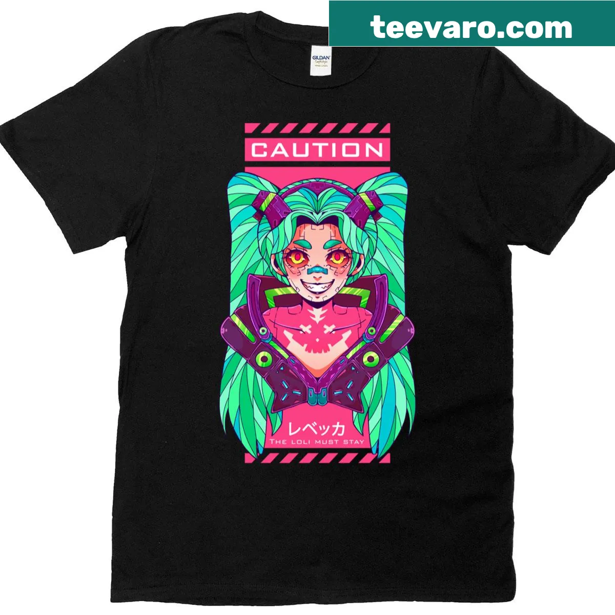 Graceful anime princess Rebecca illustrated on a stylish t-shirt — on a men's t-shirt