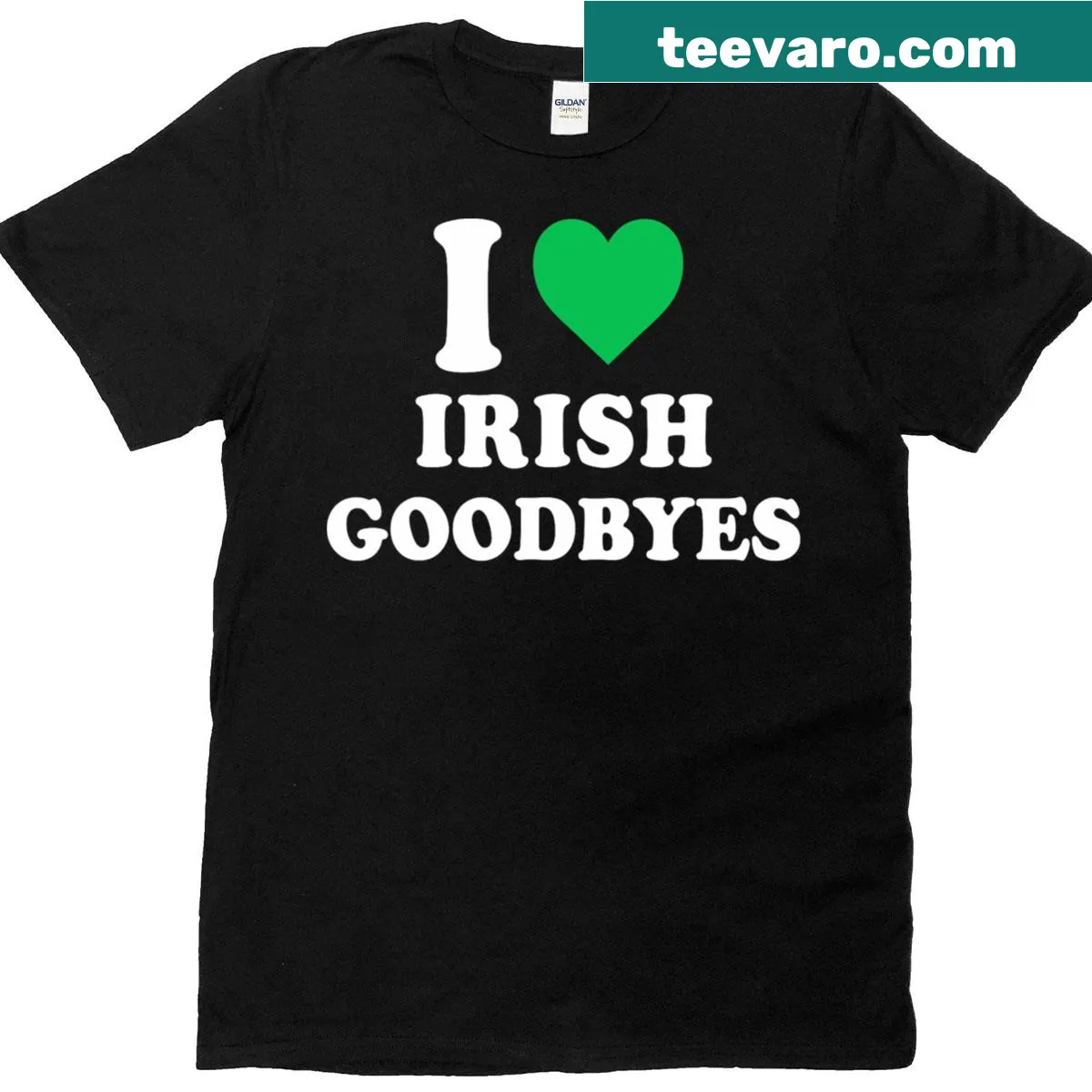 Funny T-shirt with retro design about Irish goodbye for St. Patrick's Day — on a men's t-shirt