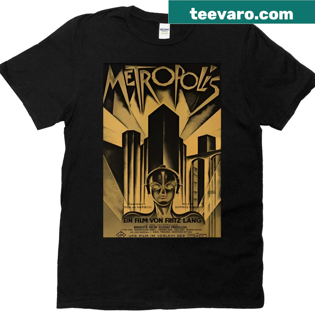 Typographic design celebrating science fiction movies on a t-shirt. — on a men's t-shirt