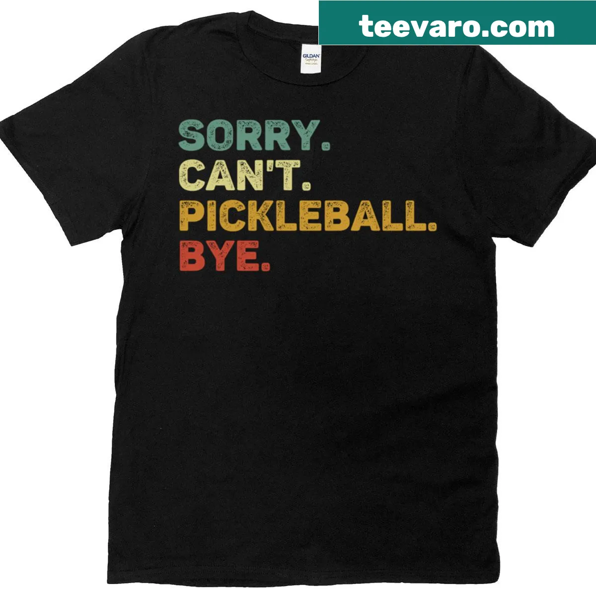 Retro T-shirt with funny pickleball saying — on a men's t-shirt