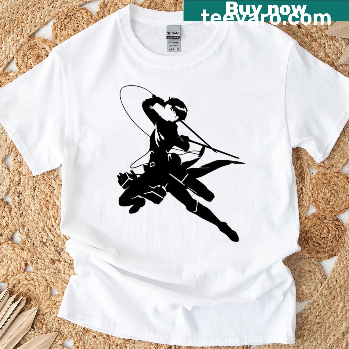 Bold typography T-shirt featuring Strongest Humanity Soldier text — on a men's t-shirt