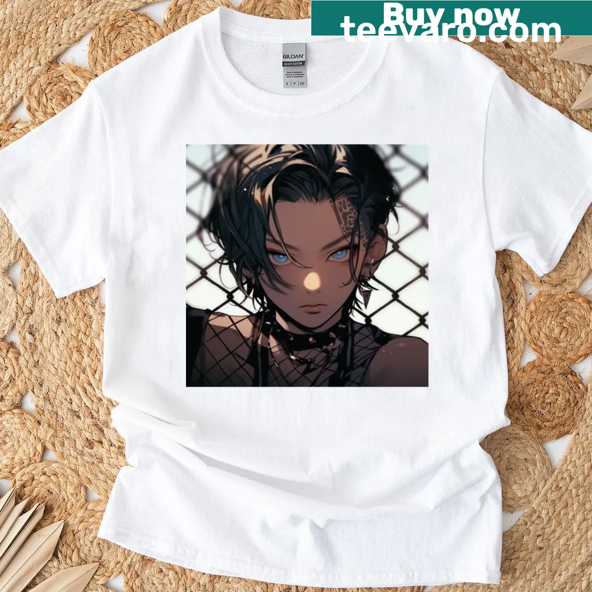 T-shirt featuring the phrase 'Tattooed Idol'. — on a men's t-shirt