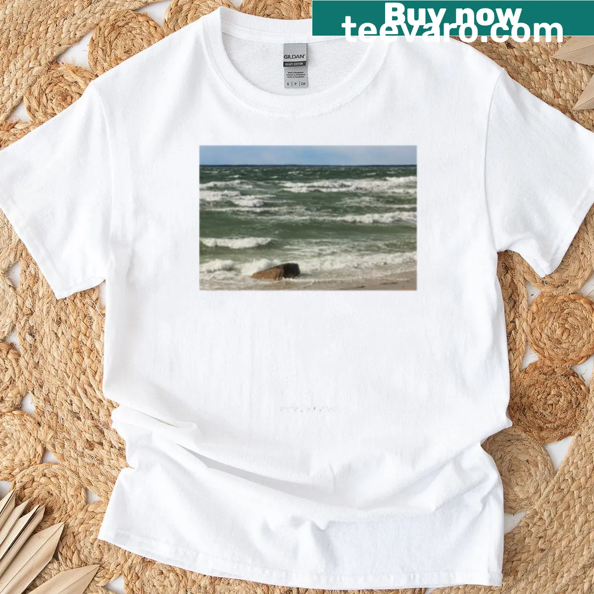 Hand-lettered T-shirt with inspiring text about beauty — on a men's t-shirt