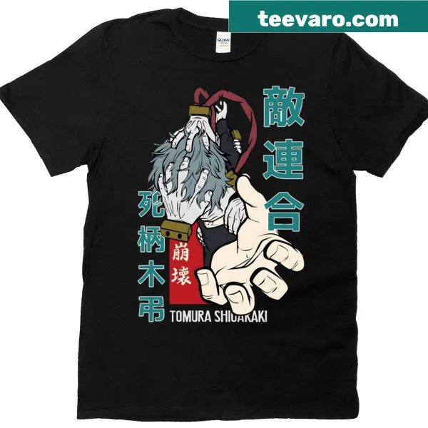 Bold Tomura Shigaraki graphic t-shirt for anime fans
