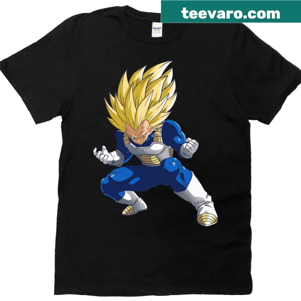Vegeta SSJ3 t-shirt with cartoon graphics of the character