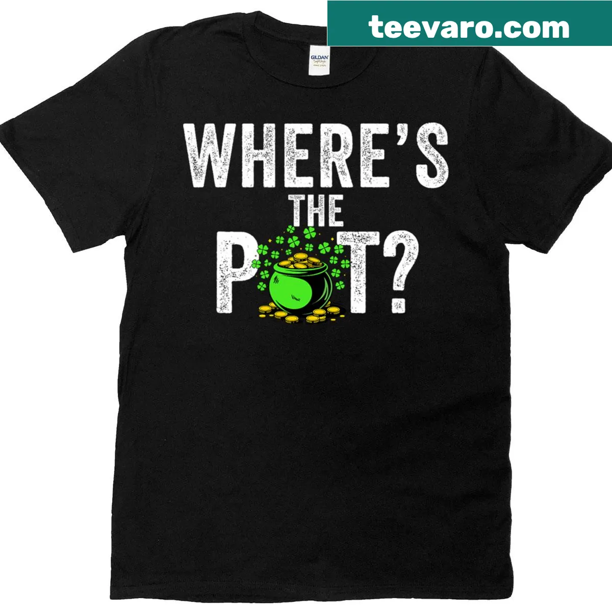 Funny St. Patrick's Day T-shirt with shamrock and humorous text — on a men's t-shirt
